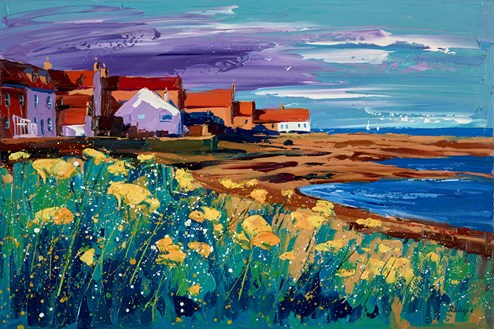 Anstruther Bay by Lynn Rodgie - Original Painting on Stretched Canvas